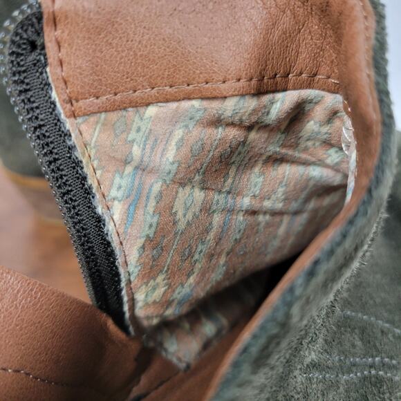 Lucky Brand Womens Brolley Bootie 7.5‎ Gray Suede Leather Zip Up Ankle Western - Picture 14 of 16